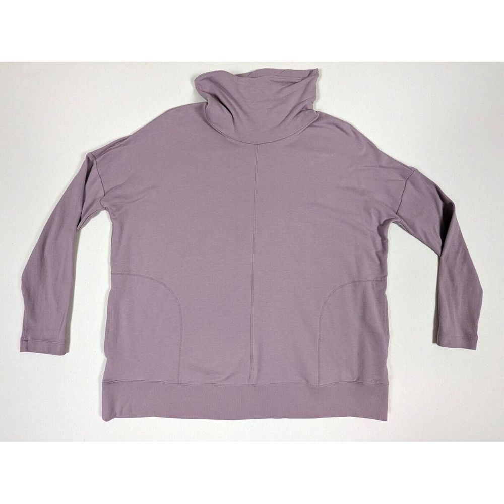 J Jill PureJill Purple Pima Cotton Blend Tunic Top Women S Long Sleeve Pockets